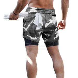 กางเกงขาสั้นระบายอากาศสำหรับผู้ชายแบบ2 in 1สำหรับผู้ชายกางเกงขาสั้นแบบ2 in 1โลโก้ตามสั่ง - Product Image 2