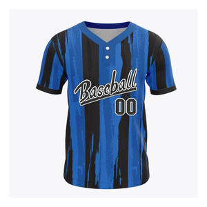 Fabricante Venta Caliente Diseño Multi Color Sublimación Jersey de béisbol Nombre del equipo personalizado Manga corta Dos botones Softball Jersey - Product Image 6