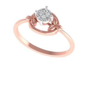 แหวนหมั้นเพชรชุบโรสโกลด์14K ดีไซน์หรูหราได้รับการรับรองสำหรับงานแต่งงานครบรอบ - Product Image 1