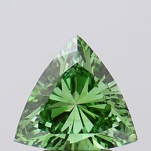 2.05ct Trillion Lab Grown Fancy Vivid Green VS1 EX Cut 10/10 Dureza IGI Certificado de India - Product Image 2