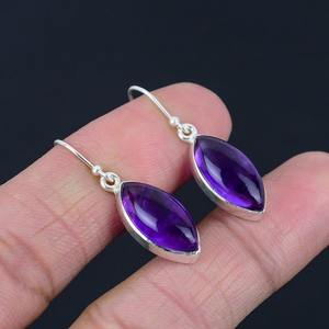 925 solide en argent Sterling Spinner améthyste pierres précieuses boucles d'oreilles femmes tendance fête bijoux conception - Product Image 2