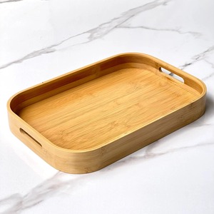 Nouveau design élégant plateau à thé en bambou plateaux de service à boissons en bois d'excellente qualité du meilleur fournisseur - Product Image 3