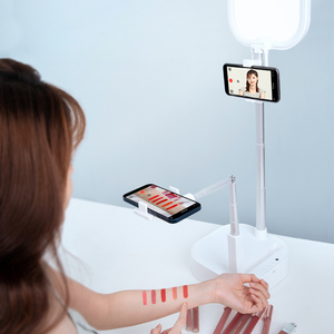 Support de <span class=keywords><strong>téléphone</strong></span> double avec <span class=keywords><strong>bras</strong></span> articulés, trépied réglable <span class=keywords><strong>pour</strong></span> diffusion en direct, vidéos de cuisine, photographie - Product Image 6