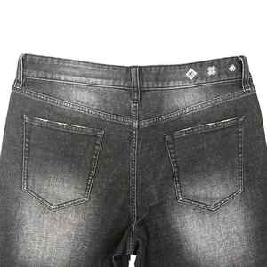 Ropa de calle de mezclilla holgada de pierna ancha y cintura alta para hombre, ropa de calle de moda de verano personalizada bordada oscura XS patrón de Hip Hop - Product Image 4