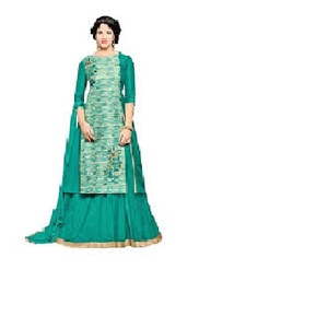 Designer Kanya Fancy Garments Party Wear Punjabi Patiala Suits Designs Salwar Kameez for Girls Indian Style Linen <b>Dress</b> - Product Image 3