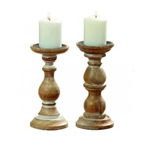 Bougeoir en bois rustique fait à la main ferme décor à la maison Accent pour salon chambre Table à manger bureau et patio extérieur - Product Image 4