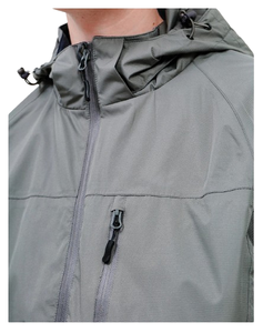 Veste de pluie ultra légère pour hommes, veste imperméable à capuche de couleur gris clair personnalisée avec fermeture éclair pour l'hiver, vente en gros - Product Image 2