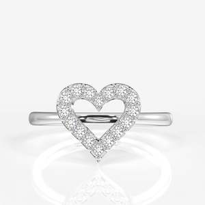 Bague Cœur Céleste en Or 9 carats avec Diamant de Laboratoire – Bijou Élégant en Pierre Précieuse - Product Image 4