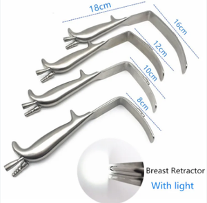 Ensemble d'instruments de rétraction mammaire manuelle en acier inoxydable Baitang Medical avec lumière intégrée en forme de L pour usage hospitalier - Product Image 5