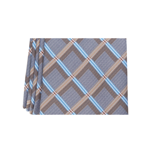 Perry Ellis Men's Lance Classic Grid <b>Tie</b> Brown Regular Size Custom Logo Jacquard Design <b>Polyester</b> Material Gift Box Packing - Product Image 2