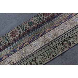 Alfombra Vintage de 2.3x4.8 pies, Alfombra Turca Pequeña, Alfombra de Lana Abstracta Azul Verde - Product Image 4