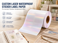 Papier autocollant holographique imperméable, feuilles d'étiquettes imprimables personnalisées pour journaux