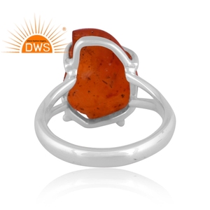 Best Selling Sterling Silver Natural Rough Carnelian Gemstone <b>Split</b> Band <b>Ring</b> Custom Jewelry Manufacturer - Product Image 5