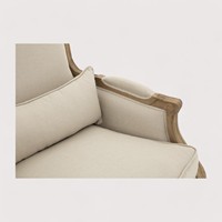 Chaise longue en bois massif de style mid-century avec revêtement en tissu et fonction inclinable pour chambre à coucher et hôtel