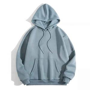เสื้อฮู้ดโอเวอร์ไซส์แบบยูนิเซ็กซ์ สีพื้น ผ้าฝ้ายเฟรนช์เทอร์รี่ สวมใส่สบายๆ สำหรับฤดูใบไม้ร่วง มีกระเป๋า ดีไซน์เรียบง่าย ทรงปกติ - Product Image 5
