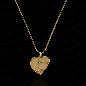 Collar con Colgante de Corazón en Plata de Ley 925 con Baño de Oro Vermeil, Ecológico, de Alta Calidad, Amuleto de Animal, Joyería Ecuestre, para Mascotas - Product Image 2