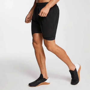 Maazin Sportsmen's High Street Gym Shorts Double-<b>Layer</b> Fast Dry Compression with Pocket for Running Workouts Solid Pattern - Product Image 3