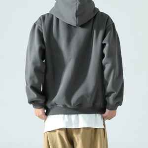 เสื้อฮู้ดสวมหัวผ้าคอตตอนของผู้ชายเสื้อมีฮู้ดผ้าฟลีซขนาดใหญ่พิเศษปักลายกรด GSM หนา500 - Product Image 5