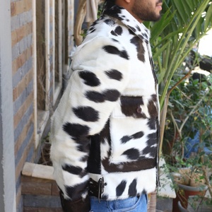 Custom Real Cow Skin Hair-On Fringe-Style Leather Jackets Handmade Western-Coat Cowgirl Style Real Cow-Skin Jackets - Product Image 4