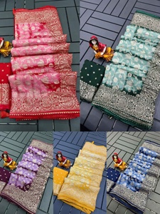 Tissu en soie douce avec impression numérique, miroir de travail, conception de fleurs, sarouel de styliste, bollyden, couleur maroon avec blouse indienne - Product Image 3