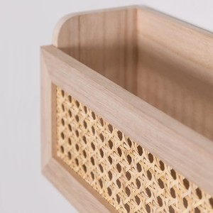 Llamativo estante de pared de ratán, estantes flotantes de madera modernos, estante flotante montado en la pared para decoración del hogar hecho en Vietnam - Product Image 3