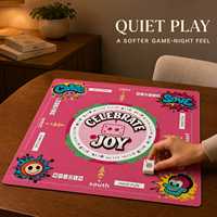 Alas Meja Mahjong Kartun Pink Ramah Lingkungan Anti Air Karet Peredam Suara untuk 4 Pemain Rumah Klub Pengiriman Gratis Melalui Angkutan Udara
