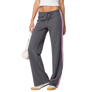 กางเกงวอร์มเอวสูงของผู้หญิงกางเกงผ้าแคนวาสสำหรับใส่ได้ทุกวันมีแถบคาดเอวยางยืดและกระเป๋าสวมใส่สบาย - Product Image 5