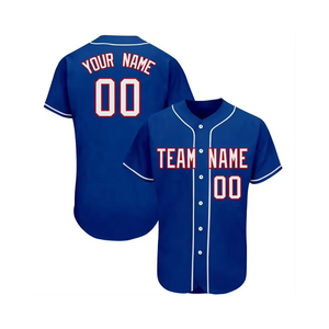 Jersey de poliéster de alta calidad, ropa deportiva, transpirable, diseño de botones completos, conjuntos de béisbol y softbol para jóvenes, de talla grande, stock al por mayor - Product Image 2