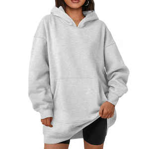 Sudaderas con capucha de gran tamaño para mujer, 100% de algodón de manga larga con estampado de letras, sudaderas con capucha para mujer - Product Image 1