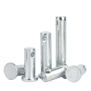 Goupille cylindrique en acier au carbone zingué de 3mm, 4mm, 5mm, 6mm, 8mm, 10mm, 12mm, 14mm, 16mm, 20mm avec trou, goupille à fourche avec tête articulée - Product Image 1