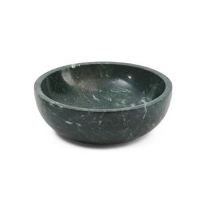 Bol de service en marbre vert naturel moderne fait à la main, élégant bol à collation de fruits décoratif en pierre multi-usages pour la cuisine à domicile - Product Image 1