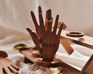 Support de support de bague en forme de main en bois Affichage de bijoux unique pour bagues Idéal pour vanité Table et décoration de la maison - Product Image 2