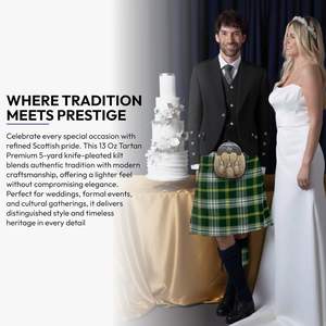 Hot Selling <b>St</b> <b>Patrick</b> Tartan White and Yellow Stripes Pattern Men's Kilts Irish Heritage Custom Wool Fabric Wholesale 2026 - Product Image 6