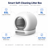 Bac à litière pour chat automatique autonettoyant, rond, électrique, avec capteur intelligent, grand modèle, application Tuya