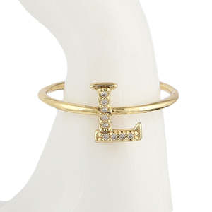 Anillo de Dedo con Letras del Alfabeto para Mujer - Dorado - Product Image 3