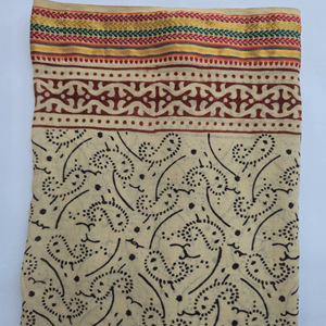 Paréo de plage pour femme en soie dorée à imprimé paisley fait main, foulards en coton Bagru, tissu voile doux, paréo de plage en coton d'été - Product Image 1