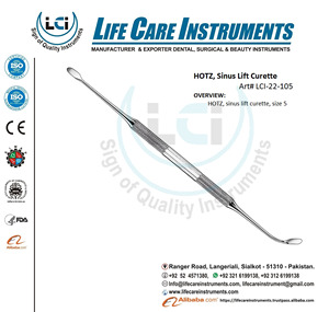 Ensemble de curettes pour sinus Ensemble de 9 pièces en acier inoxydable de haute qualité par Life Care Instruments - Product Image 6