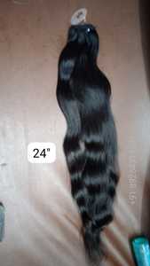 Paquetes de cabello virgen Remy indio de calidad superior con extensiones de ondas rectas sedosas para tejer cabello con estilo - Product Image 3