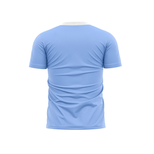 เสื้อยืดผู้ชายลายทางระบายอากาศสีอ่อนเสื้อยืดผ้าฝ้าย - Product Image 3