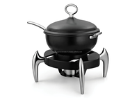 Luxuriöser 5L Edelstahl Silber Chafing Dish mit Hydraulikdruckdeckel und Sichtglas für Restaurant-Buffets