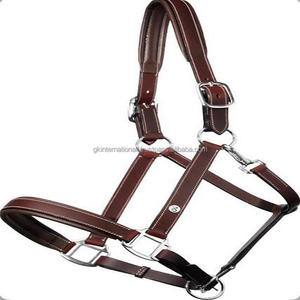 Cabestro de caballo de cuero acolchado ligero de último diseño con doble costura y hebilla y anillo de corona doble de níquel de latón libre de óxido - Product Image 3