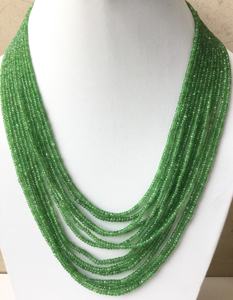 Collier de perles facettées en tsavorite, pierre précieuse naturelle, perles de tsavorite pour la fabrication de bijoux fins, collier de perles de pierres précieuses - Product Image 1