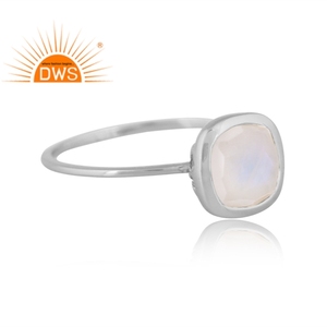 Latest Trending Sterling Silver Natural Rainbow <b>Moon</b> Stone Gemstone Stackable <b>Ring</b> Custom Jewelry Manufacturer - Product Image 3