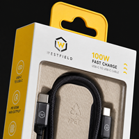 Boîte en papier rigide recyclé écologique personnalisée, boîte d'emballage pour chargeur de téléphone pliable avec laminage mat et gaufrage