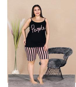 Ensemble de pyjama pour femmes grandes tailles, haut à manches courtes et short, vêtements de nuit confortables, vêtements de maison de grande taille - Product Image 4