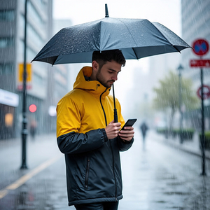 Chaquetas cortavientos con capucha para hombre, abrigos cortavientos informales para deportes al aire libre, chaquetas de lluvia impermeables para senderismo para hombre - Product Image 3
