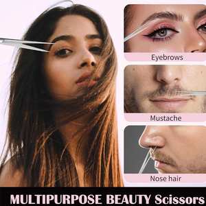 Tijeras de cejas de grado de salón para cejas perfectas Tijeras de cejas de acero inoxidable con agarre antideslizante - Product Image 3