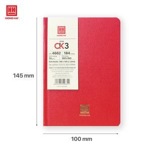 Hong Ha CK3 Leather Notebook Vietnam Origin Minimalist Pocket 184 Pages High-Whiteness Paper Compact Thread Sewing <b>Gift</b> - Product Image 1
