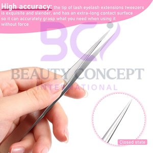 Straight and Curved 6 Pieces Lash Eyelash Extension Tweezers Set Premium Quality Newest Eyelash Grafted Tweezers - Product Image 4