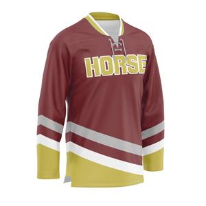 OEM professionnel personnalisé polyester broderie matériel sergé hockey sur glace maillot lacets sublimation vêtements de hockey pour hommes - Product Image 2